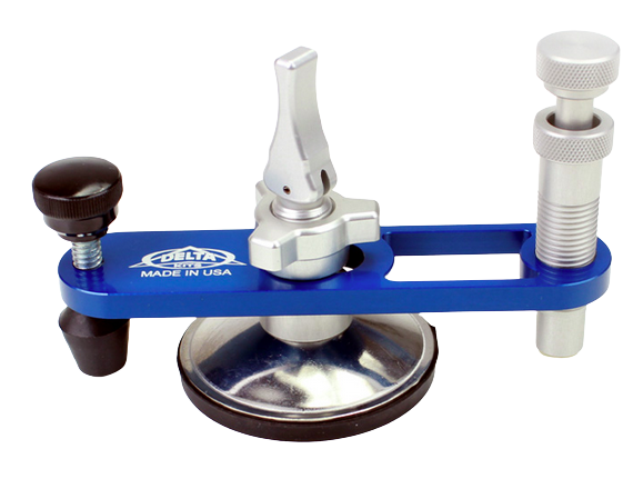 A blue and silver tool made in the usa