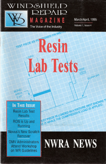 A windshield repair magazine called resin lab tests