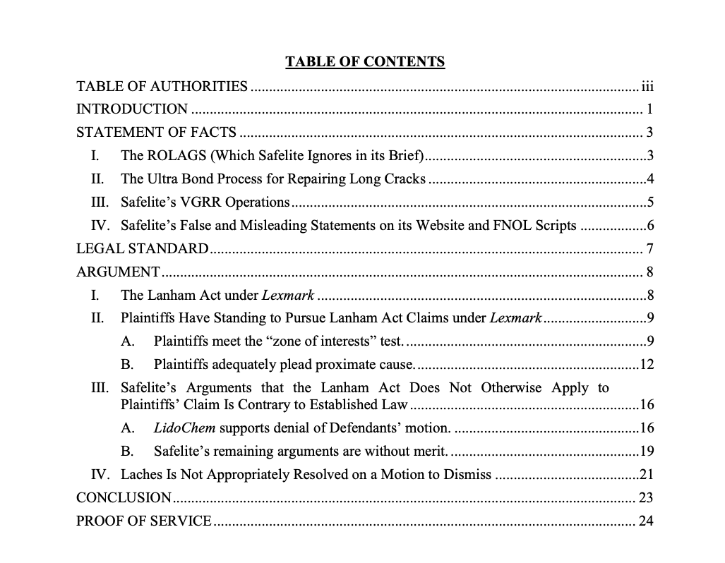 A table of contents for a book is shown on a white background.