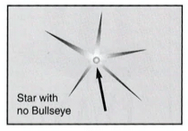 A black and white drawing of a star with no bullseye
