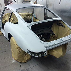 the skeleton of a car