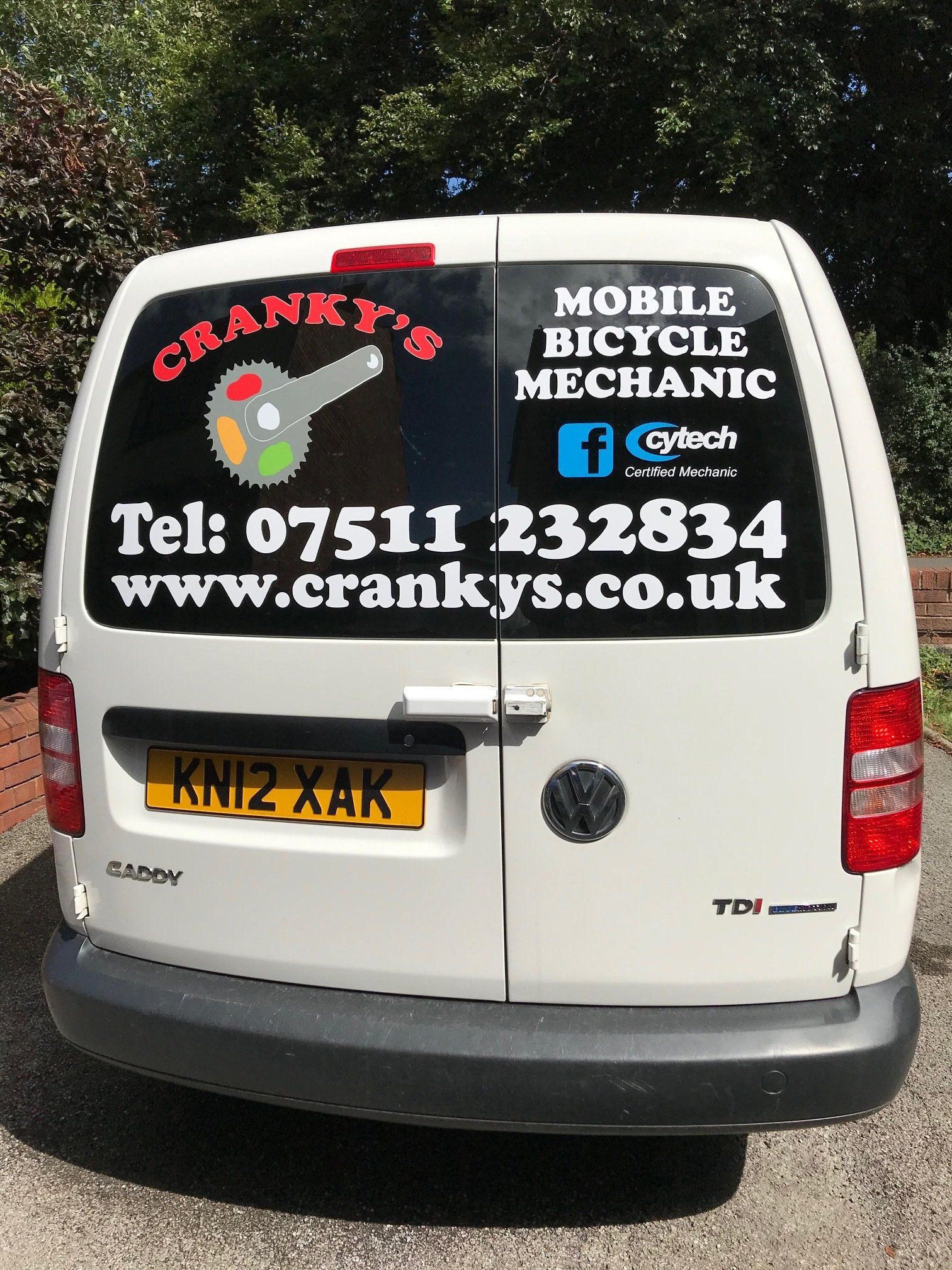 vehicle graphics on the bonnet of a white van