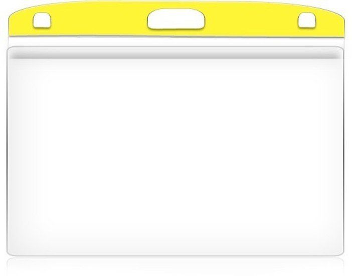Yellow topped plastic clear wallet holder