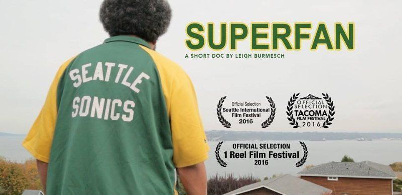 A man in a Seattle Sonics jacket, film poster for 