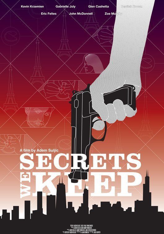 Movie poster: hand holding a pistol, silhouetted cityscape below, 