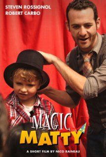 Movie poster: Man in shirt adjusting small hat on child's head, title