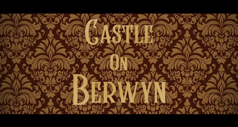 Castle on Berwyn title against brown damask wallpaper.