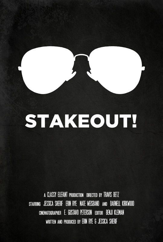 Black and white movie poster: sunglasses above the word