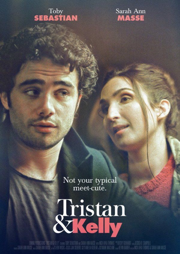 Movie poster: Man and woman looking at each other, title 