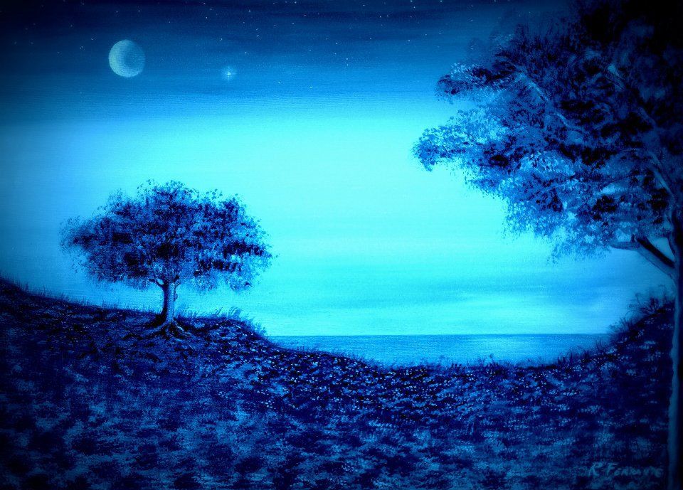 Dipinto di paesaggio notturno