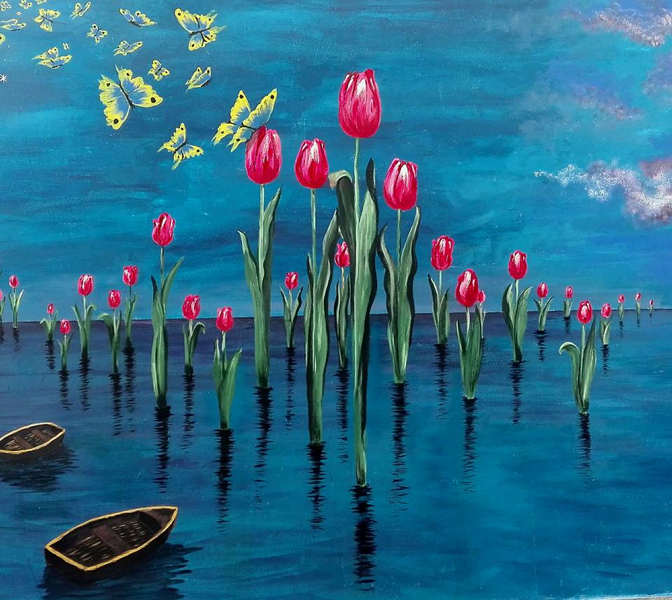 Dipinto di tulipani