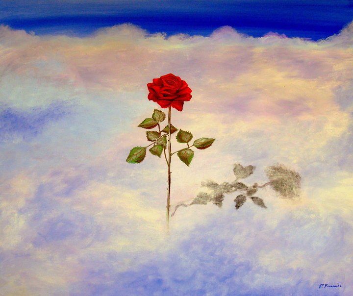 Dipinto di una rosa rossa