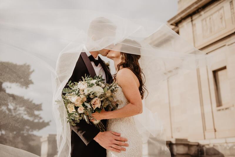 Wedding kiss photo