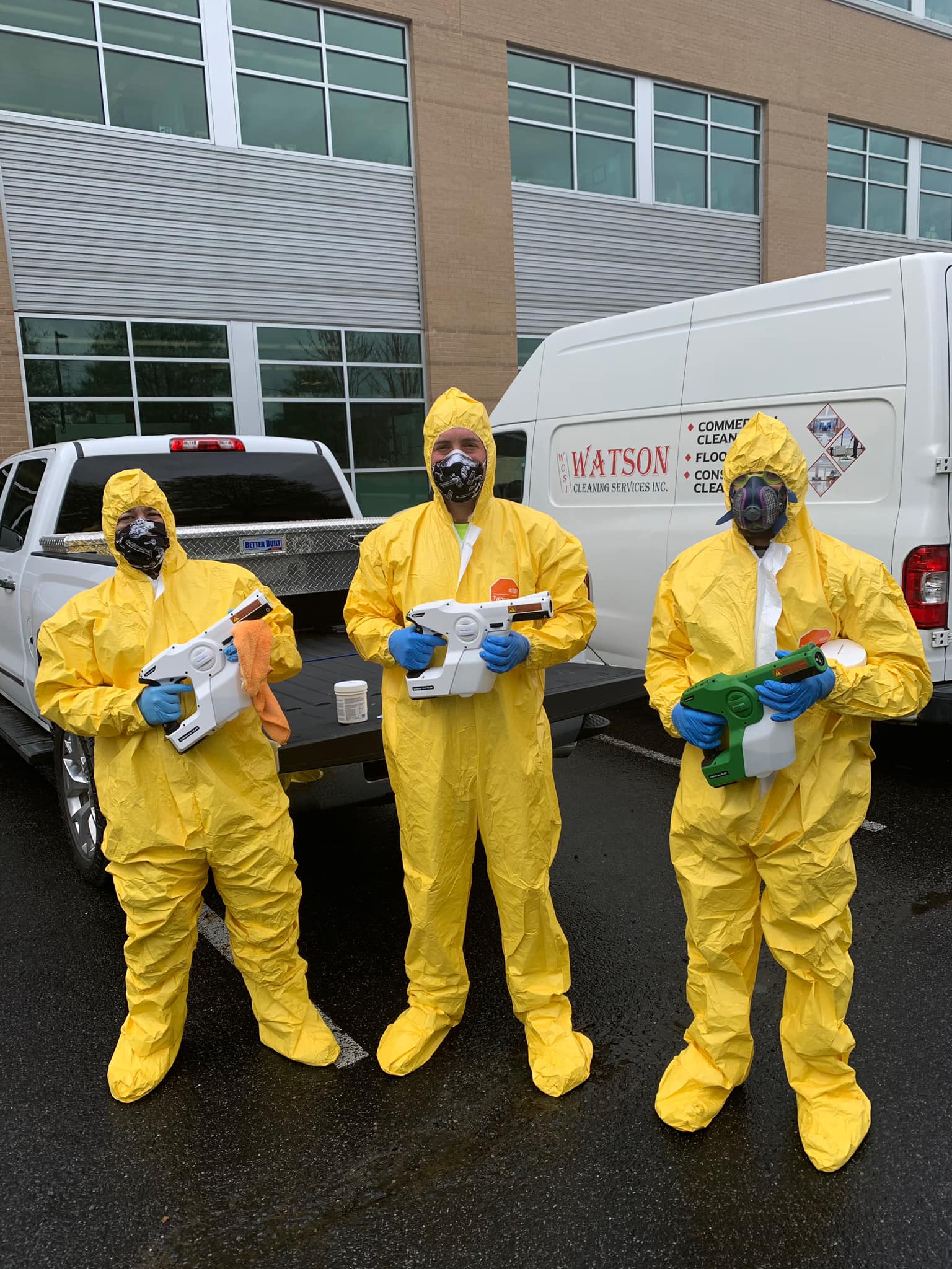 Watson Cleaning Service disinfecting and sanitizing a commercial building Watson Cleaning Service disinfecting a commercial building