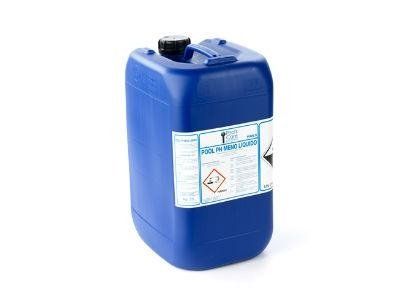 Contenitore di plastica blu con l'etichetta 