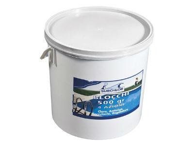 Secchiello bianco con etichetta blu. Contiene 