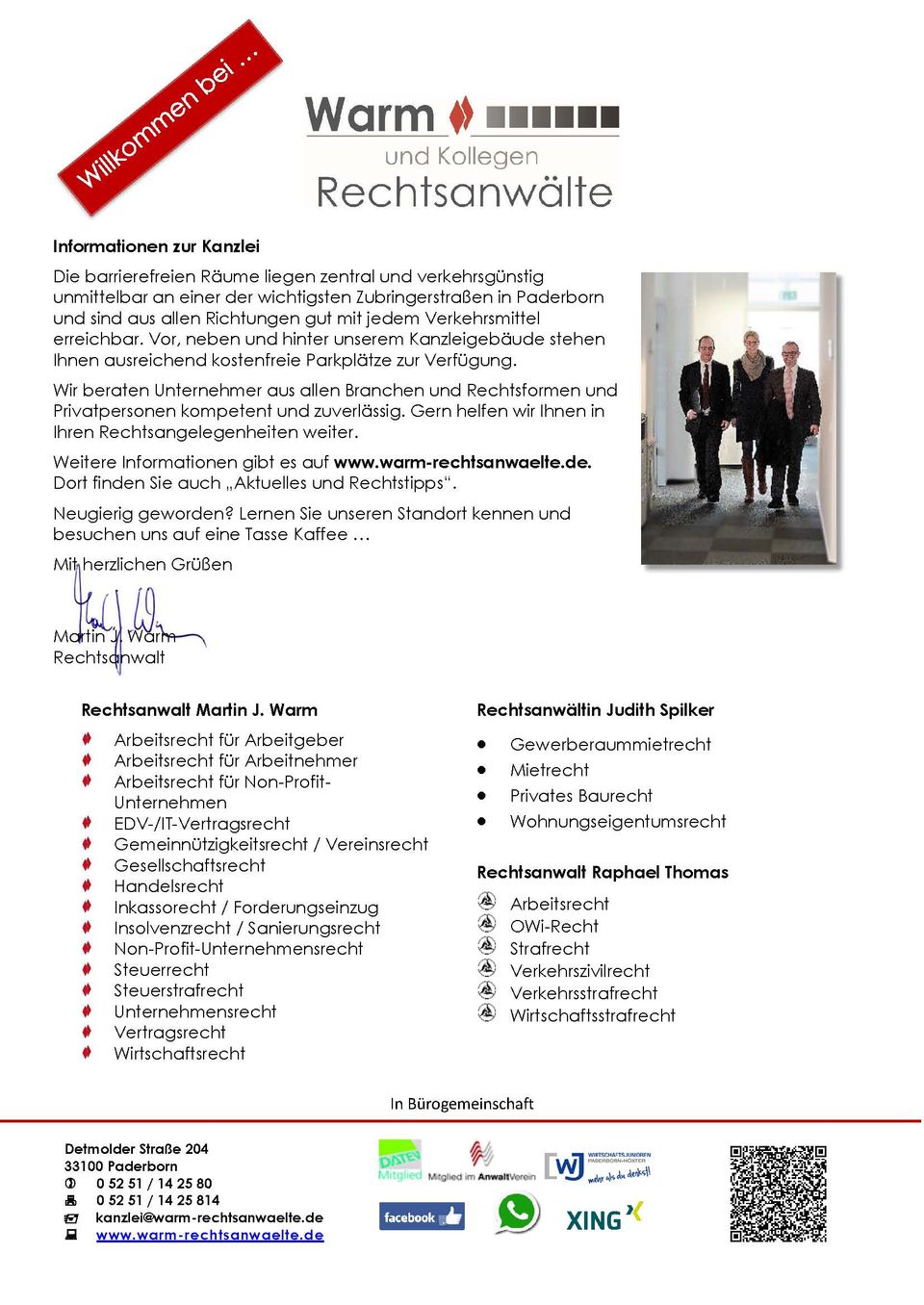 Hier befindet sich eine Information zur Anwaltskanzlei Warm und Kollegen