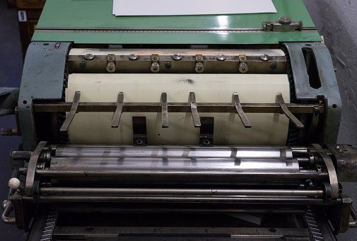 Fragment of the old machine - Printing Center in Roanoke, Virginia Fragment of the old machine - Printing Center in Roanoke, Virginia