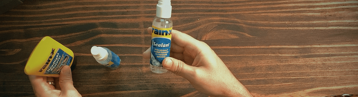 Rain-X Sealant to polish the frames - part of how to clean white oxidation on glasses frames