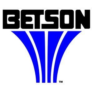 Betson logo in black text with a blue stylized triangular emblem on white background