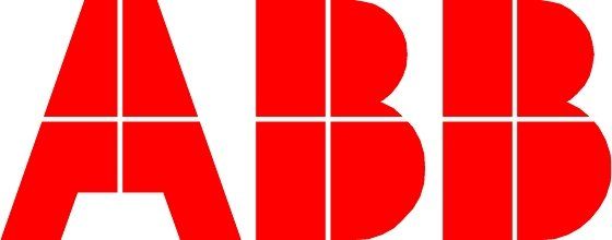 A red abb logo on a white background