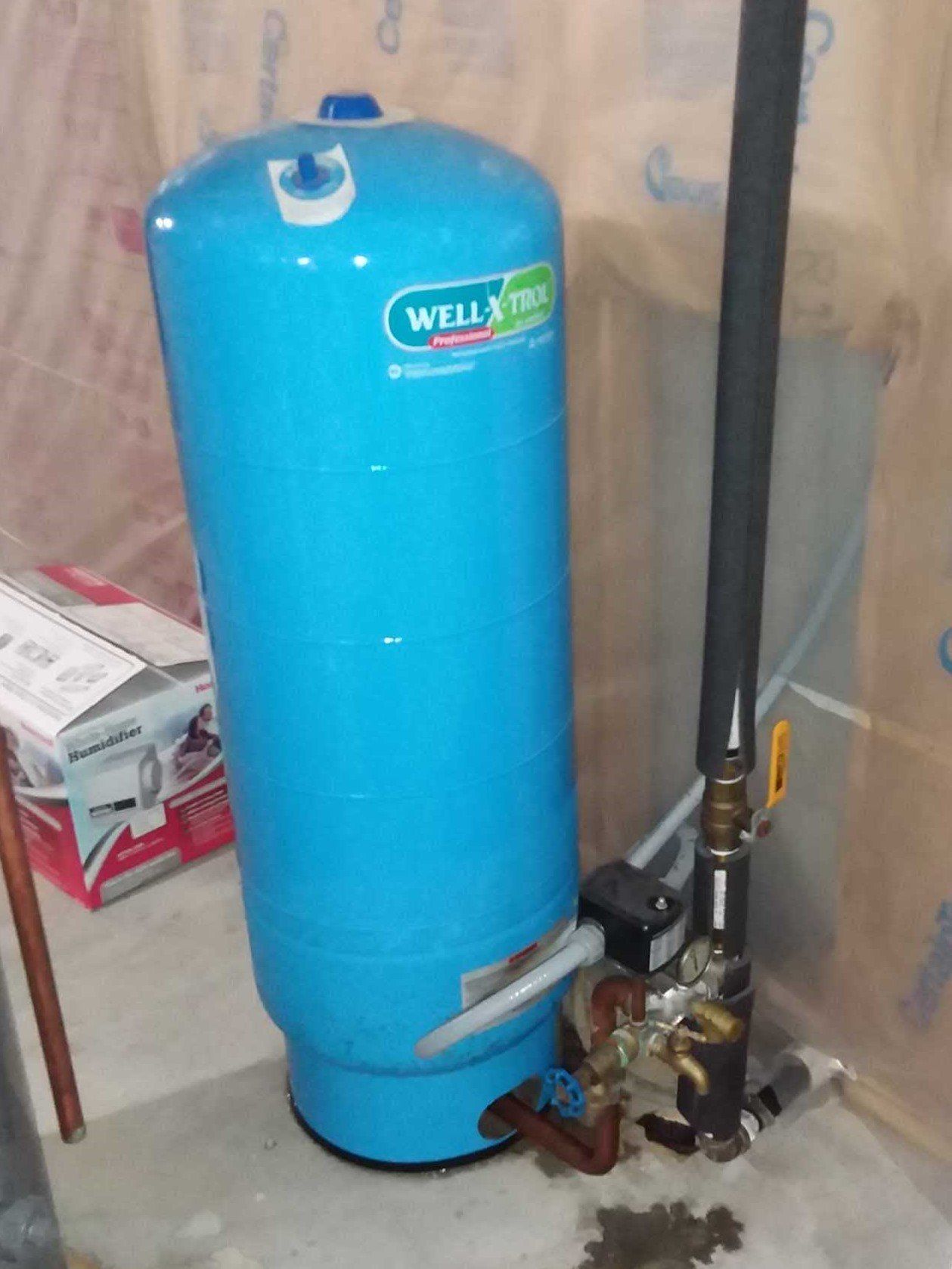well pressure tank in a residential home