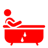 BATHING person in bath icon