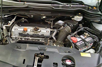 under the hood of car
