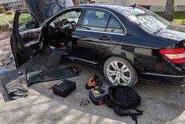 sedan with door open
