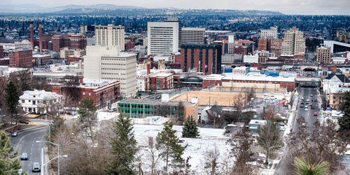 birds eye of Spokane, Washington