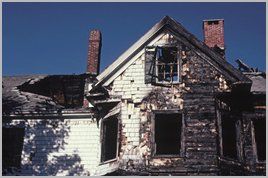 House with fire damage House with fire damage