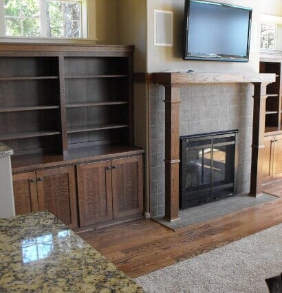 Custom Entertainment Center and Fireplace Mantel - Cabinets in Springfield, OR Custom Entertainment Center and Fireplace Mantel - Cabinets in Springfield, OR