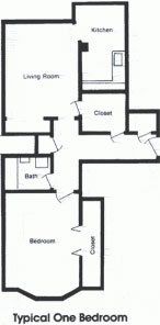 One Bedroom Floorplan - 290 Alhambra Apartments