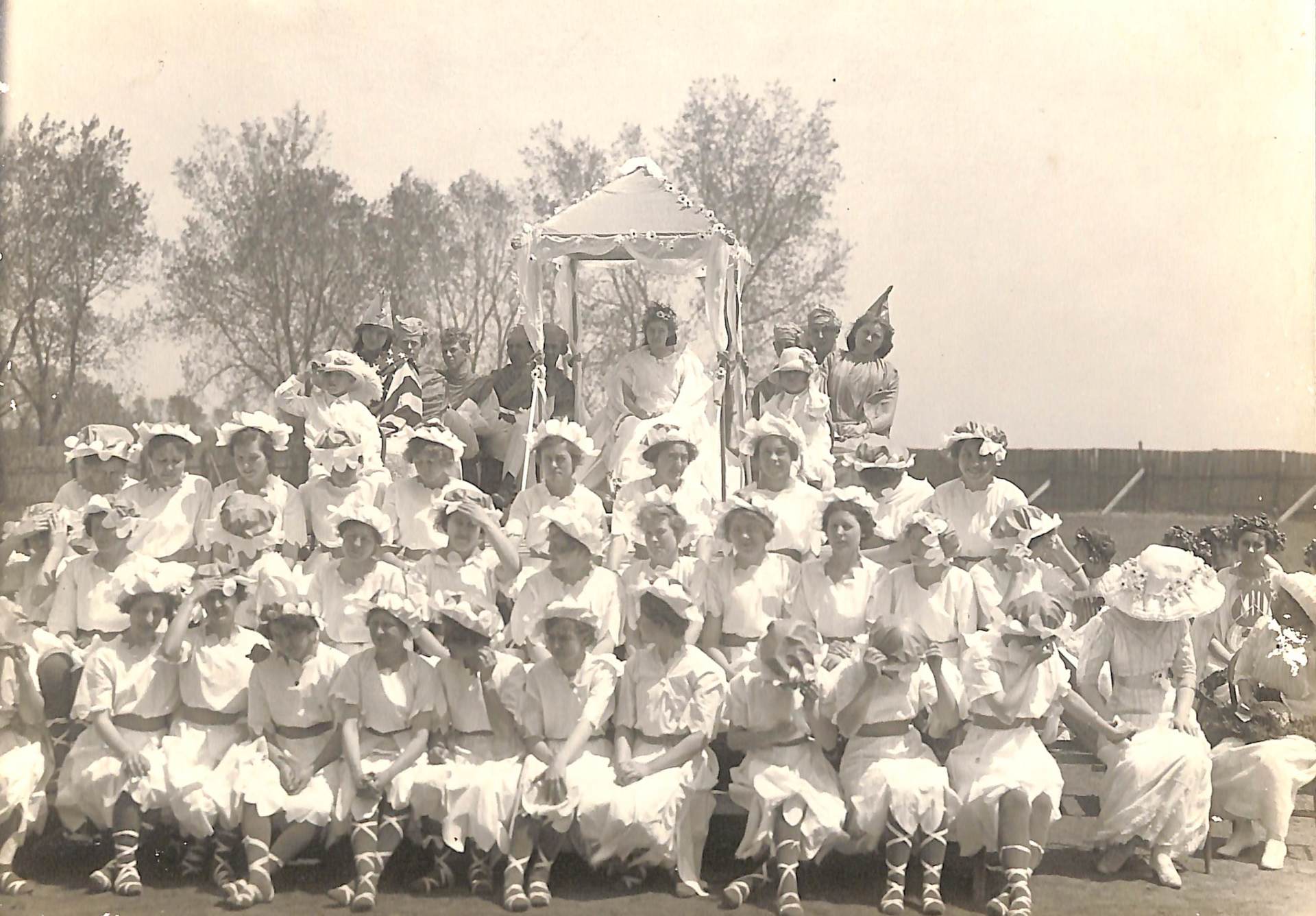 Girls dressed for May Day/Midsommer early 1900's