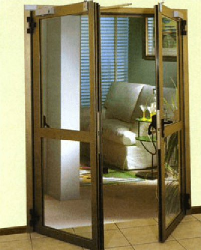 porta di sicurezza in vetro e alluminio