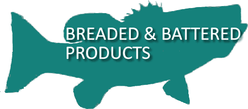 Teal fish silhouette with white text: