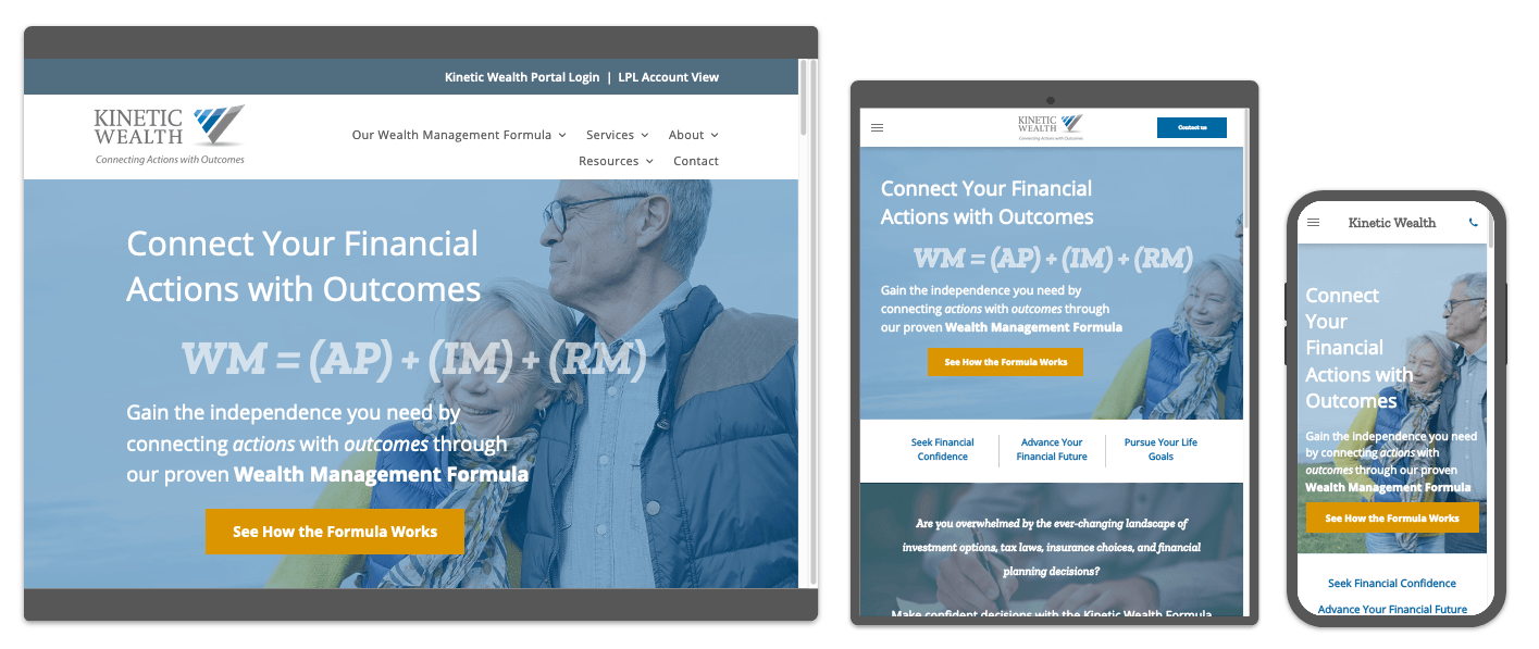 Kinetic Wealth Website Previews