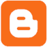 A white letter b in an orange square on a white background.