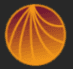 A close up of a yellow and red circle on a black background.