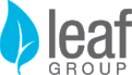 The leaf group logo has a blue leaf on it.
