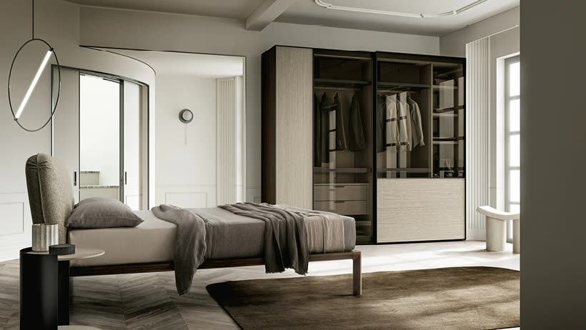 camera da letto con armadio a vista