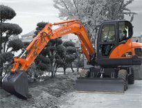 orange coloured digger