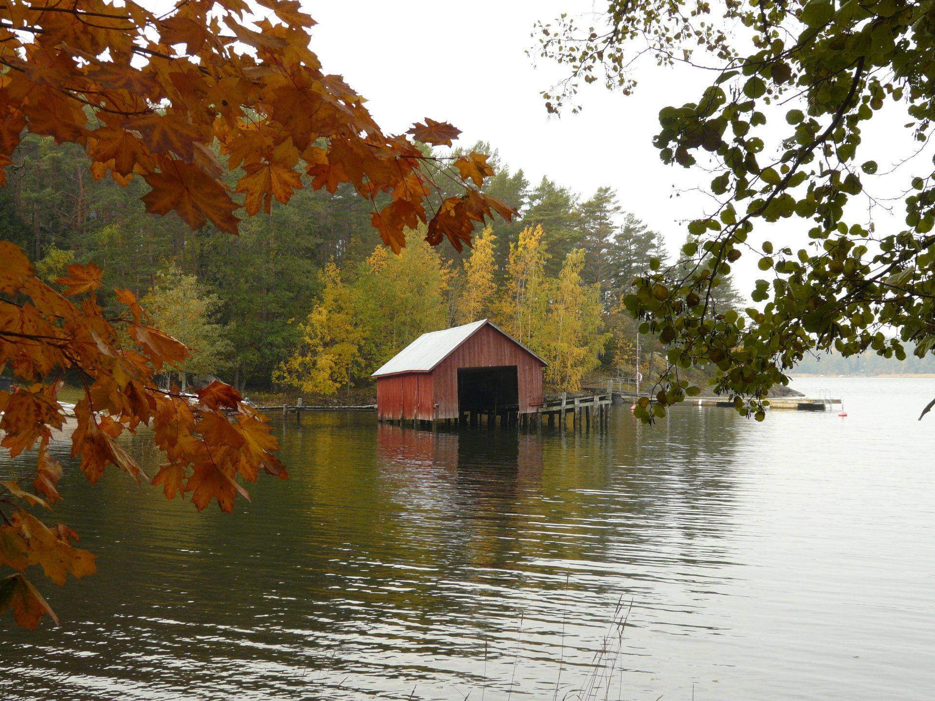 Boat house, shore, jetty, båthus, strand, brygga venevaja