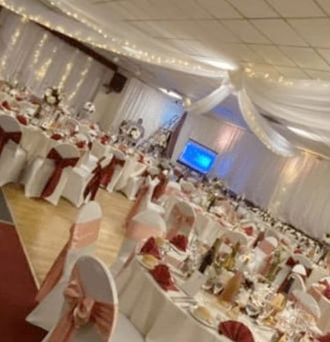 wedding venue with fairy lights