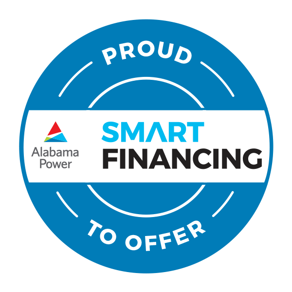 Blue and white circular badge for Alabama Power, with