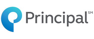 Principal logo with blue “P” icon and gray wordmark on white background