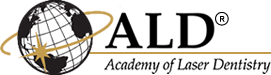 ALD logo with globe icon and gold ring, text reading “Academy of Laser Dentistry”