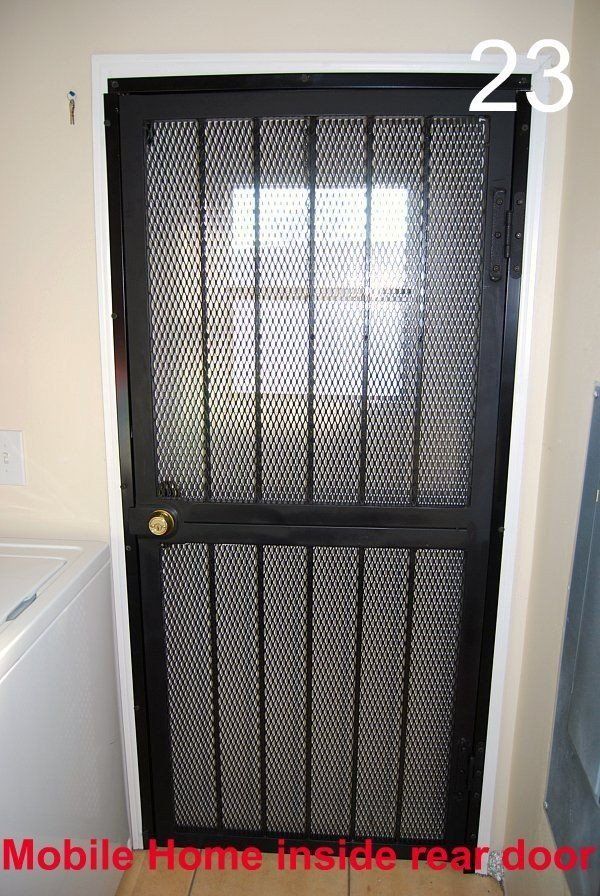 a picture of a mobile home inside a rear door .