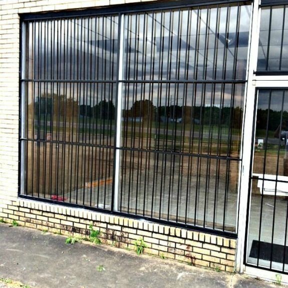 security burglar bars on storefront