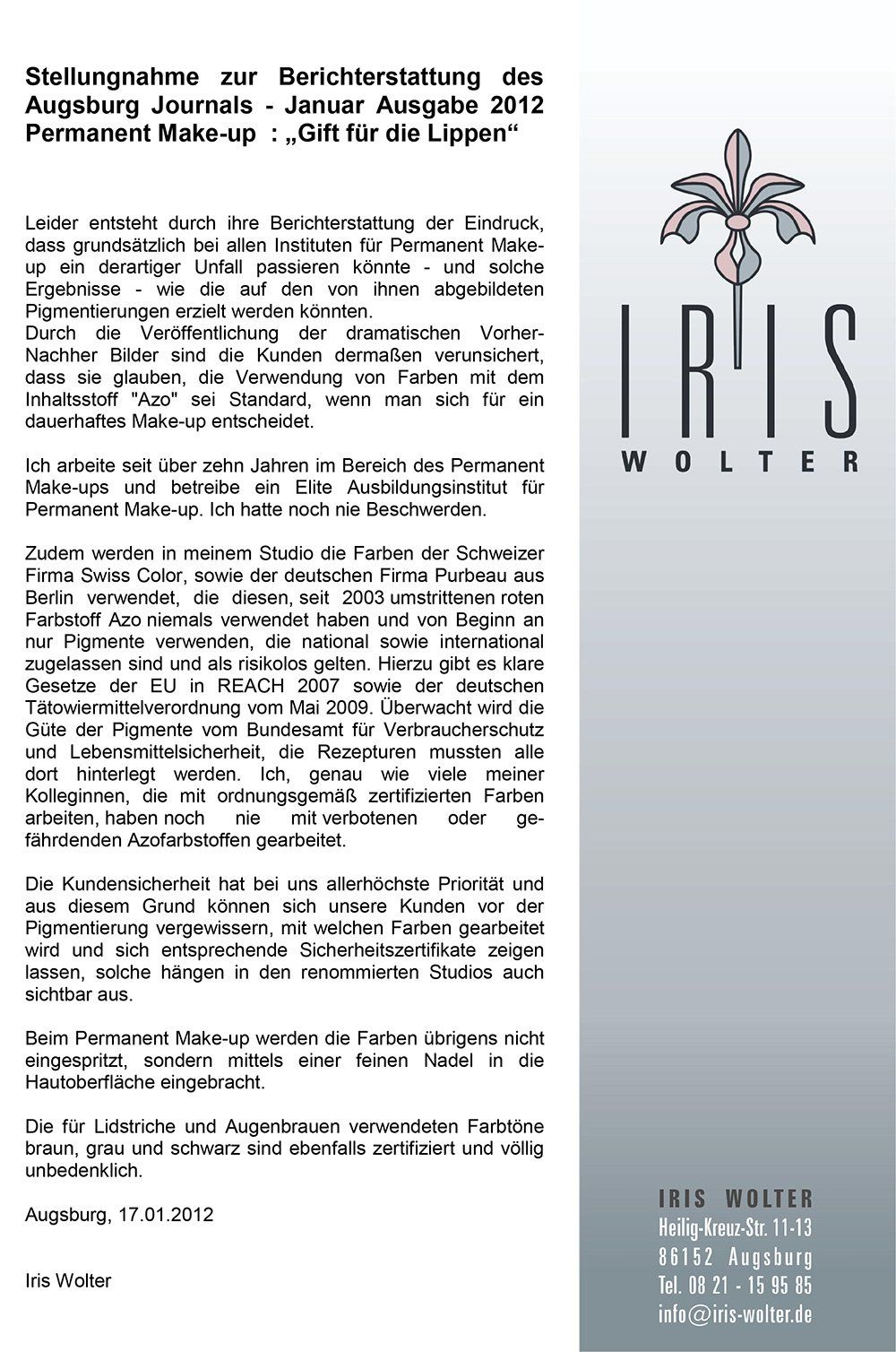 Presseartikel Augsburg Journal 2012